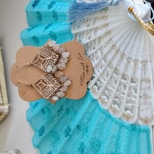 Elegant Handmade Solid .925 Silver Chandelier With Grey Moonstone Earrings